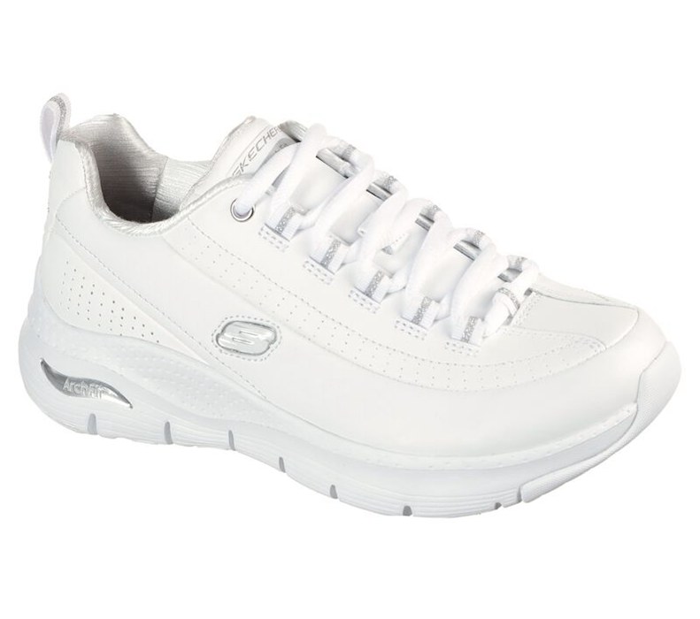 Skechers Dam Vita/Silver Sneakers - Arch Fit - Citi Drive - Sverige (JGYWU-6954)